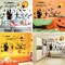 Happy Halloween Wall Stickers & Window Clings – Removable Vinyl Decals with Witch, Bats, Pumpkins & Castle Designs for Indoor/Outdoor Home Decor (6 Sheets)